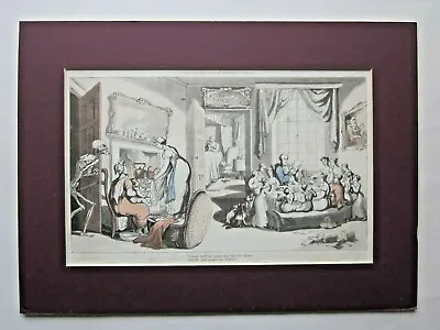 £24.99 • Buy 1815 Family Scene Rowlandson English Dance Of Death Skeleton Antique Print Combe