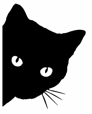 Black Peeking Cat For Car Truck Van Bumper Window Wall Vinyl Decal Sticker  • $5.49