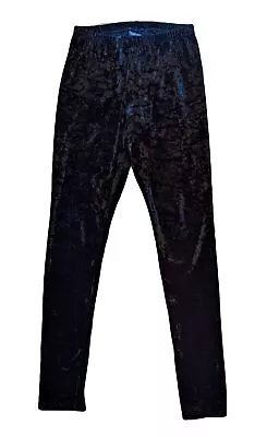 H&M Black Crushed Velvet Leggings Size M Preowned • $9