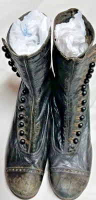 $79.99 • Buy Victorian Era High Button Boots Shoes, 14 Button High Top Womens? 1890s-1910s