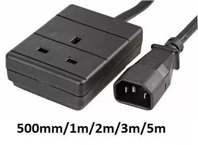 IEC C14 To 13A UK Mains Socket 1 Way Gang Cable Wire Extension Lead • £8.99