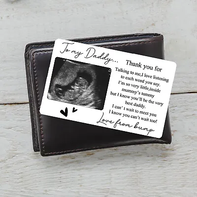 Daddy To Be Gift From Baby Bump Personalised Photo Wallet Card Birthday Keepsake • £4.99