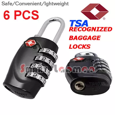 $38.50 • Buy 6X TSA 4 Dial Code Travel Luggage Lock Security Suitcase Combination Padlock AU