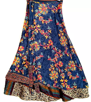 Incredible-art Women's Indian Sari Wrap Skirt Handmade Reversible Vintage Hippie • $32.23