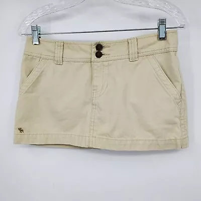 Vintage Abercrombie & Fitch Micro Mini Low Waist Y2K Cream Skirt 2 • $35