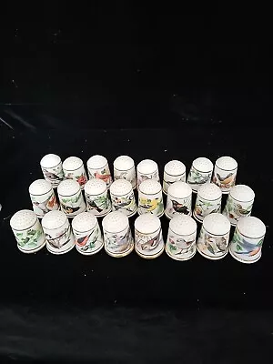 £29.69 • Buy Franklin Mint Peter Barrett Porcelain Bird Thimble Collection Set Of 24 & 2 More