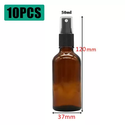 10pcs Amber Glass Spray Bottle Essential Oil Atomiser Mist Sprayer Container UK • £13.99