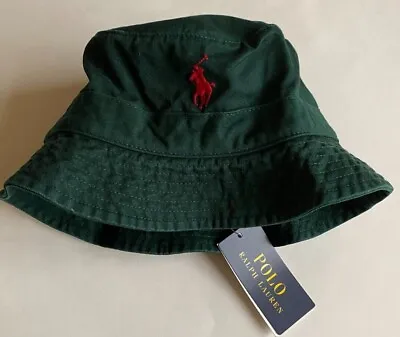 $55 NWT Mens Polo Ralph Lauren Cotton Chino Bucket Hat Hunt Club Green L/XL • $49.95