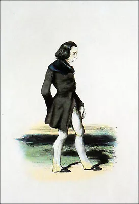 £25.71 • Buy ROMANTIC POET - 19th Century Engraving (Rubber Arabic Watercolor)