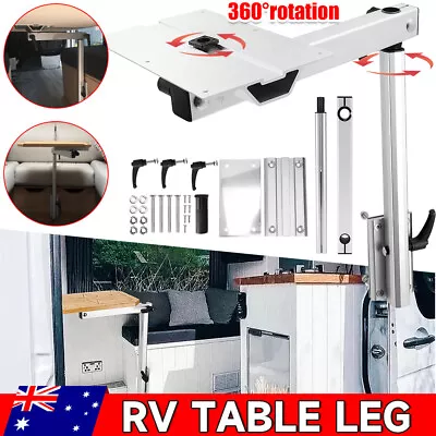 RV Table Leg Aluminum Alloy Movable Rotatable Height Adjustable Camper Caravan • $92.95