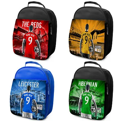 £12.95 • Buy Football Lunch Bag Kids Lunch Box School Snacks Insulated Personalised AF