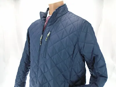 Hawke & Co. Men Blue Diamond Quilted Stand Collar Puffer Jacket Coat Sz XL • $14.99