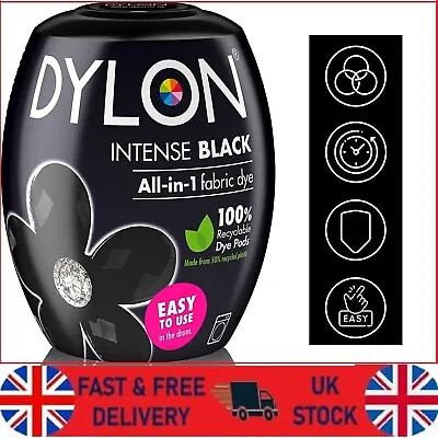 Intense Black Dylon Machine Dye Pod Powder Fabric Wash For Colour Clothes 350G • £7.48