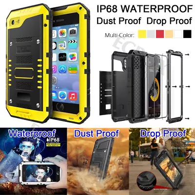 Rugged IP68 Waterproof Metal High Impact Case Cover Screen Protector For IPhone • $36.25