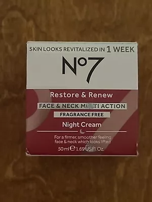 No7 Restore & Renew Face & Neck Multi Action  Night Cream - 1.69 Oz (50mL)  • $18