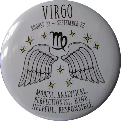 VIRGO Star Sign Zodiac Sign Astrology 50mm Badge Fridge Magnet • £3.05