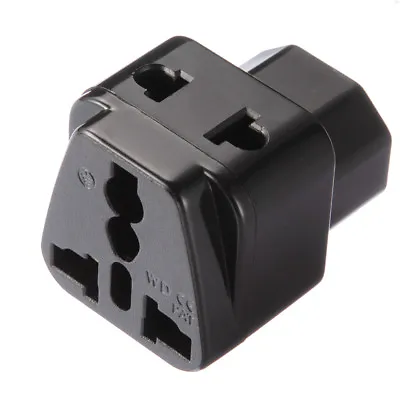 IEC320 C14 To US UK EU AU Universal Socket Adapter AC Power Plug Connector Black • $2.75