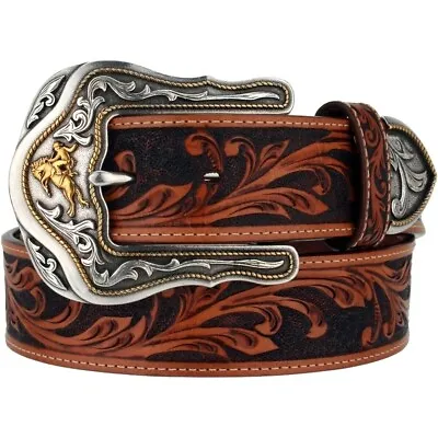 Tony Lama Men's Tan Westerly Ride Tooled Western Belt C41514 • $56