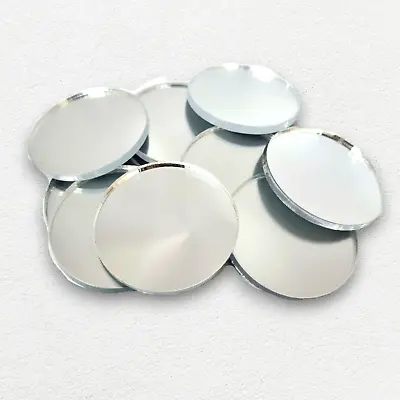 £7.34 • Buy Packs Of Ten, Circle Round Acrylic Crafting Mirrors, Bespoke Sizes & Colours