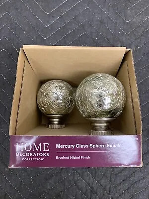 Home Decorators Collection Mercury Glass Sphere Finials Brushed Nickel Finish • $6.99