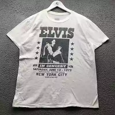 Elvis Presley In Concert T-Shirt Men's Large L Short Sleeve Music Graphic White • $16.99