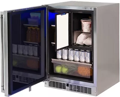 Lynx LM24REFCL 24  Outdoor Refrigerator With Adjustable Shelves BlueLED Lighting • $2999