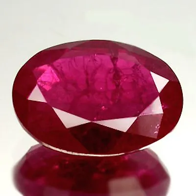 Lab Created Ruby With Visible Inclusions Oval Faceted Loose Stone(4x3 - 30x20mm) • $13.99