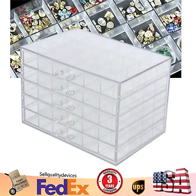 120 Grids Nail Art Storage Case Rhinestones Beads Plastic Empty Organizer Box • $22