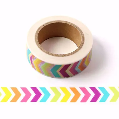 £3.30 • Buy Rainbow Chevron Washi Tape Arrow Decorative Paper Masking Tape Bujo Scrapbooking