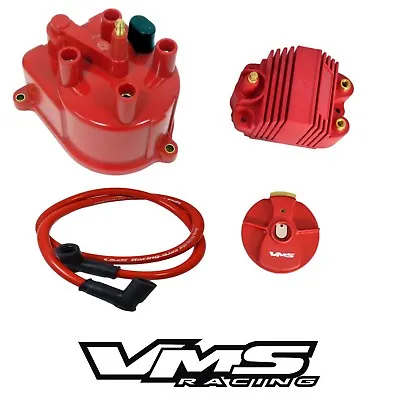 Vms Racing Red Distributor Cap Rotor External Coil For 92-95 Honda Civic D15 D16 • $89.95