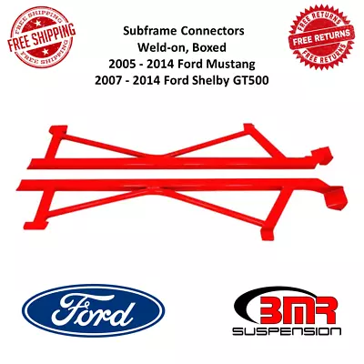 BMR Suspension Red Weld-On Subframe Connectors For Ford Mustang & Shelby GT500 • $564.35