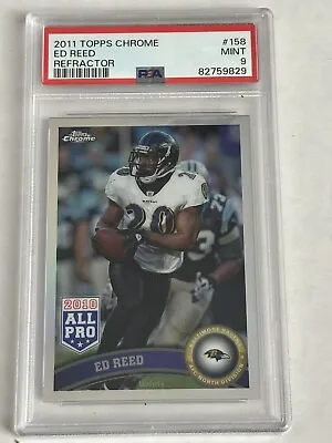 2011 Topps Chrome #158 Refractor Ed Reed PSA 9 Beauty Ravens HOF Hurricanes • $19.99