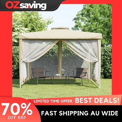 $160.71 • Buy Gazebo With Double Roof Cream 3x3x2.68 M Fabric