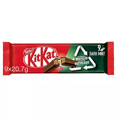 Kit Kat 2 Finger Dark Mint Chocolate Biscuit Bar 9 Pack • £3.79