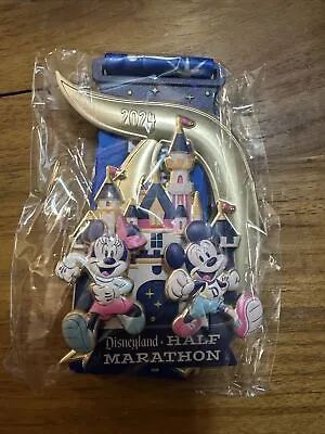 RunDisney 2024 Disneyland Half Marathon Medal Mickey And Minnie Mouse Unopened • $49