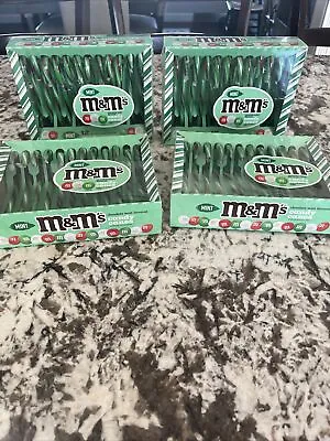 (4 Pack) M&M's Chocolate Mint Flavored Candy Canes 12 Count LIMITED EDITION! • $7