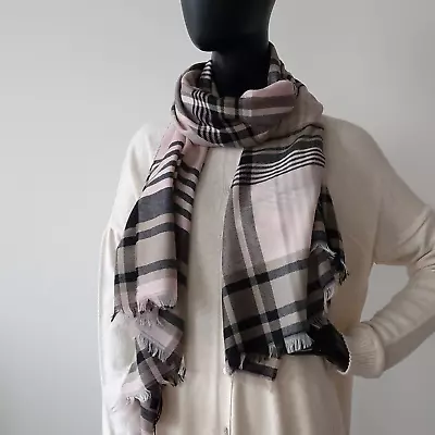 360€ Missoni Wool Shawl Wrap Scarf Large Tartan Check Frayed Made In Italy • $58.99