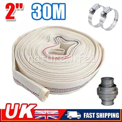 2  Layflat Hose PVC Water Delivery Discharge Pipe Pump Lay Flat Irrigation • £34.07