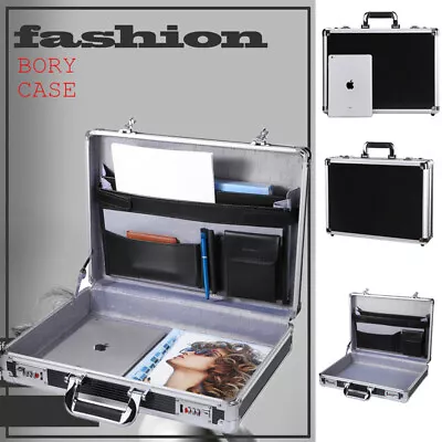 Aluminum Mens Briefcase Business Hard Case Flight Organizer Pocket With Password • $66.34