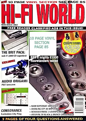 £7.99 • Buy Hi-fi World Nov 07 Supernait / Arcam Cd192 / Marantz Sa15 S1 / Cambridge 840c