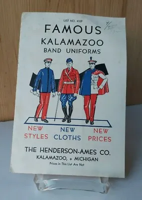 $100 • Buy 1932 Famous Kalamazoo Band Uniforms. Henderson-ames Co. Kalamazoo, Mich. Catalog