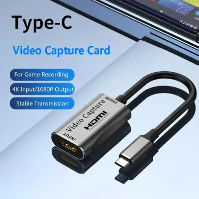 Game Recording Device Type-C To HDMI Audio Video Capture Card For PS4 XBOX • £10.96