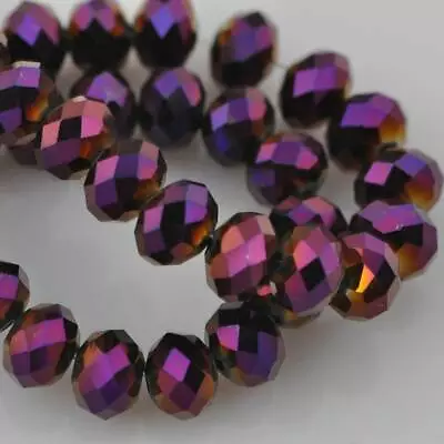 3mm 4mm 6mm 8mm 10mm 12mm Rondelle Faceted Crystal Glass Loose Spacer Beads Lot • $2.55