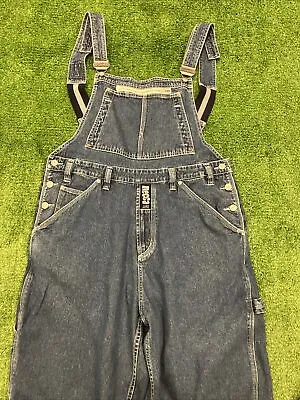 Vintage Adult XL 36X32 Mecca Overalls Blue Denim Baggy Vtg Hip Hop 90s Y2K NYC • $60