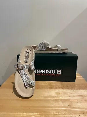 Mephisto Helen Pompei Women's Cork Sandal White Multi Gold Floral • $75