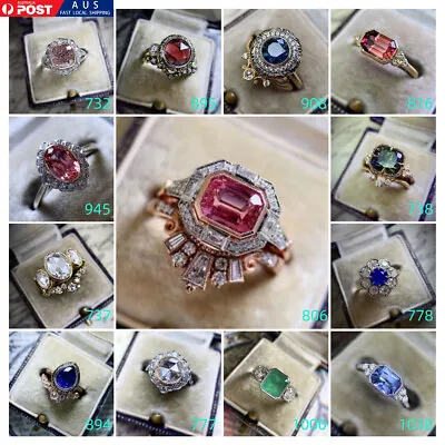 Fashion Gorgeous Engagement Zircon Alloy Couple Ring Women Girls Lovers Gift Au • $11.66