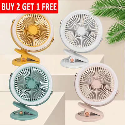 £8.24 • Buy Rechargeable Mini USB Desk Fan Portable Table Clip Fan Small Cooling Fan 3 Speed