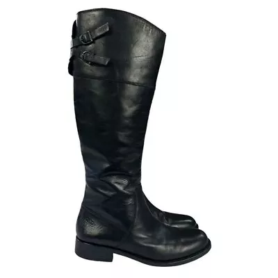 Vince Camuto Keaton Black Leather Tall Knee High Riding Boots Womens Size 9 • $49.98