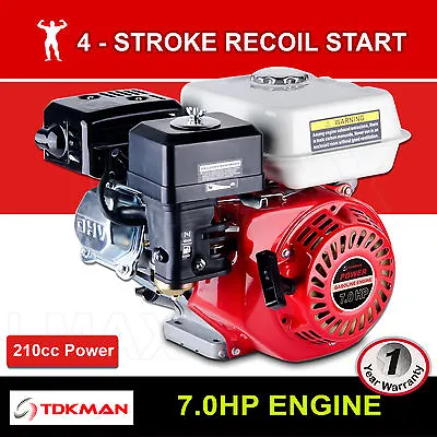 7HP Petrol Engine OHV Stationary Motor 4 Stroke Horizontal 20mm Shaft Recoil • $235.99
