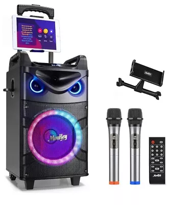 Moukey 10  Woofer Portable PA System Sing Karaoke Machine With 2 UHF Wireless • $214.99